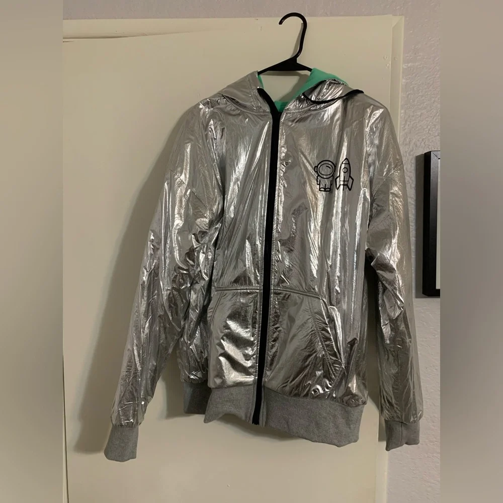 NWOT Limited Edition Chrome Hoodie designed by Jeremy Scott, Size Small - Picture 3 of 6